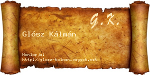 Glósz Kálmán névjegykártya